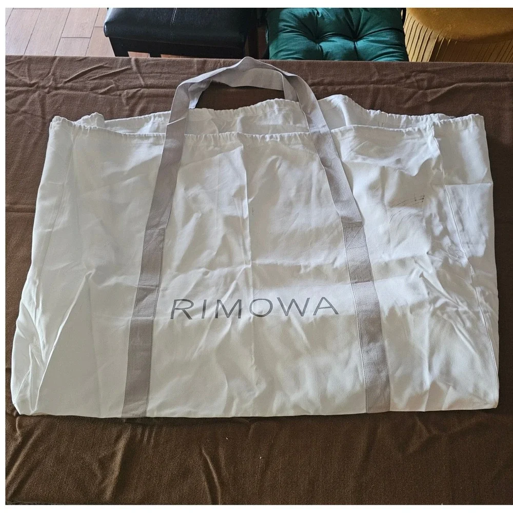 Rimowa Large Luggage Dust Bag White Cotton Drawstring Carry Handles Logo 43x23